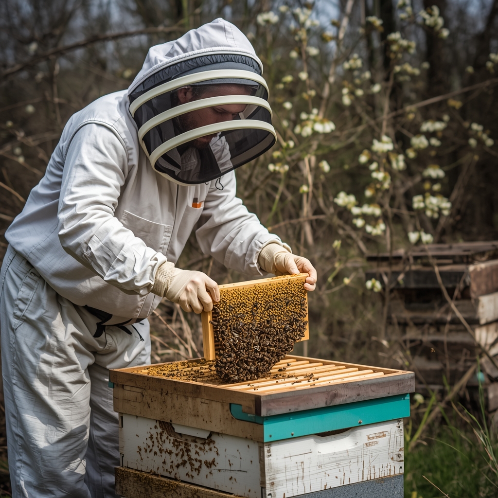Sakupljanje polena na pčelinjaku