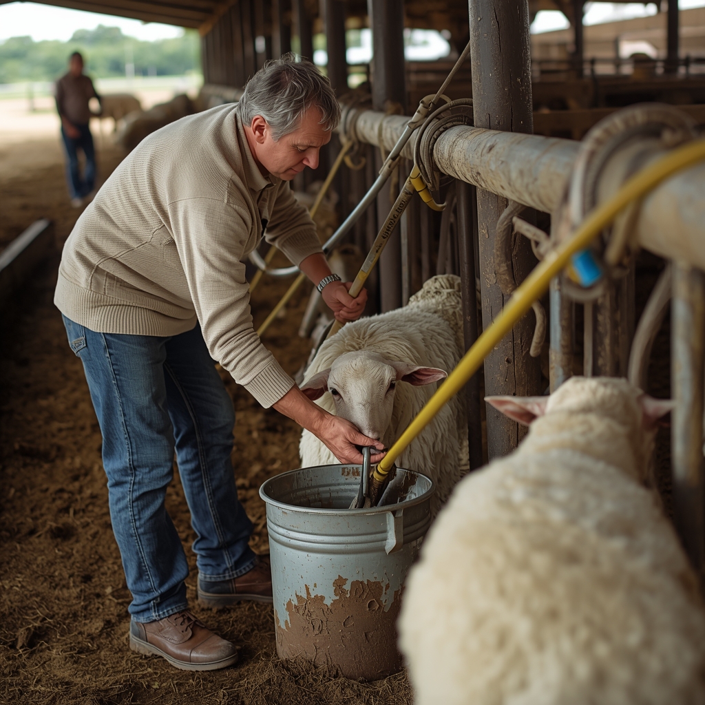 muža ovaca i proizvodnja mleka