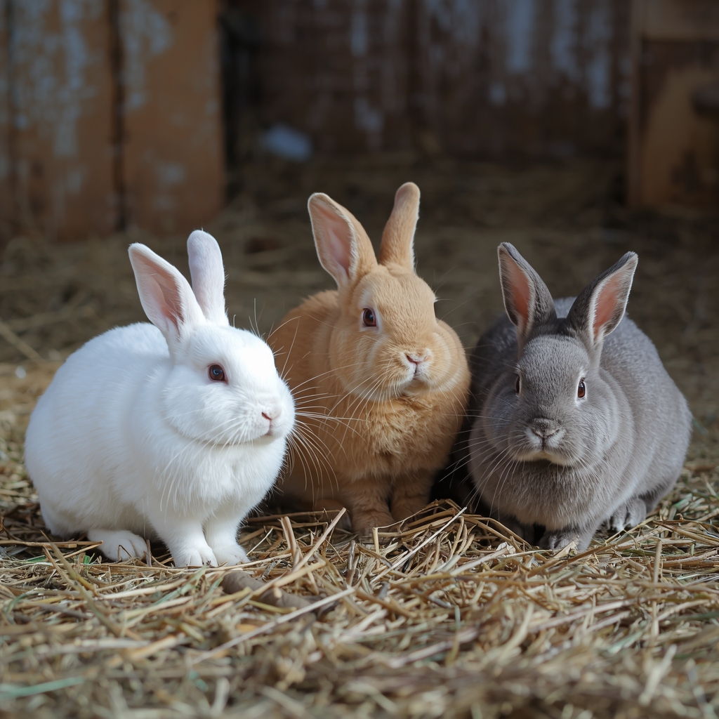 različite rase kunića na farmi